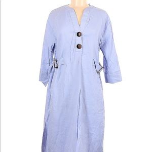 Blue Zara Basic Casual Midi-Length Work Dress - Women’s SZ M
